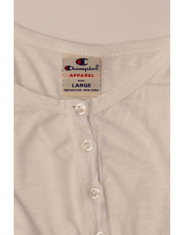 Top feminino Champion manga 3/4 UK 14 grande branco