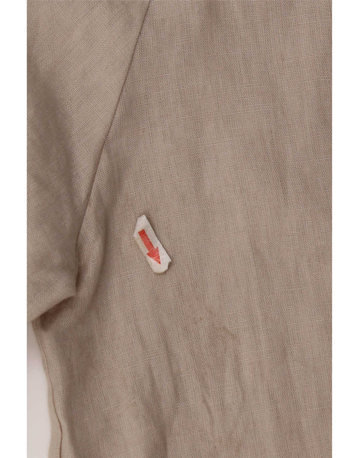 Blusa feminina vintage IT 44 linho cinza médio