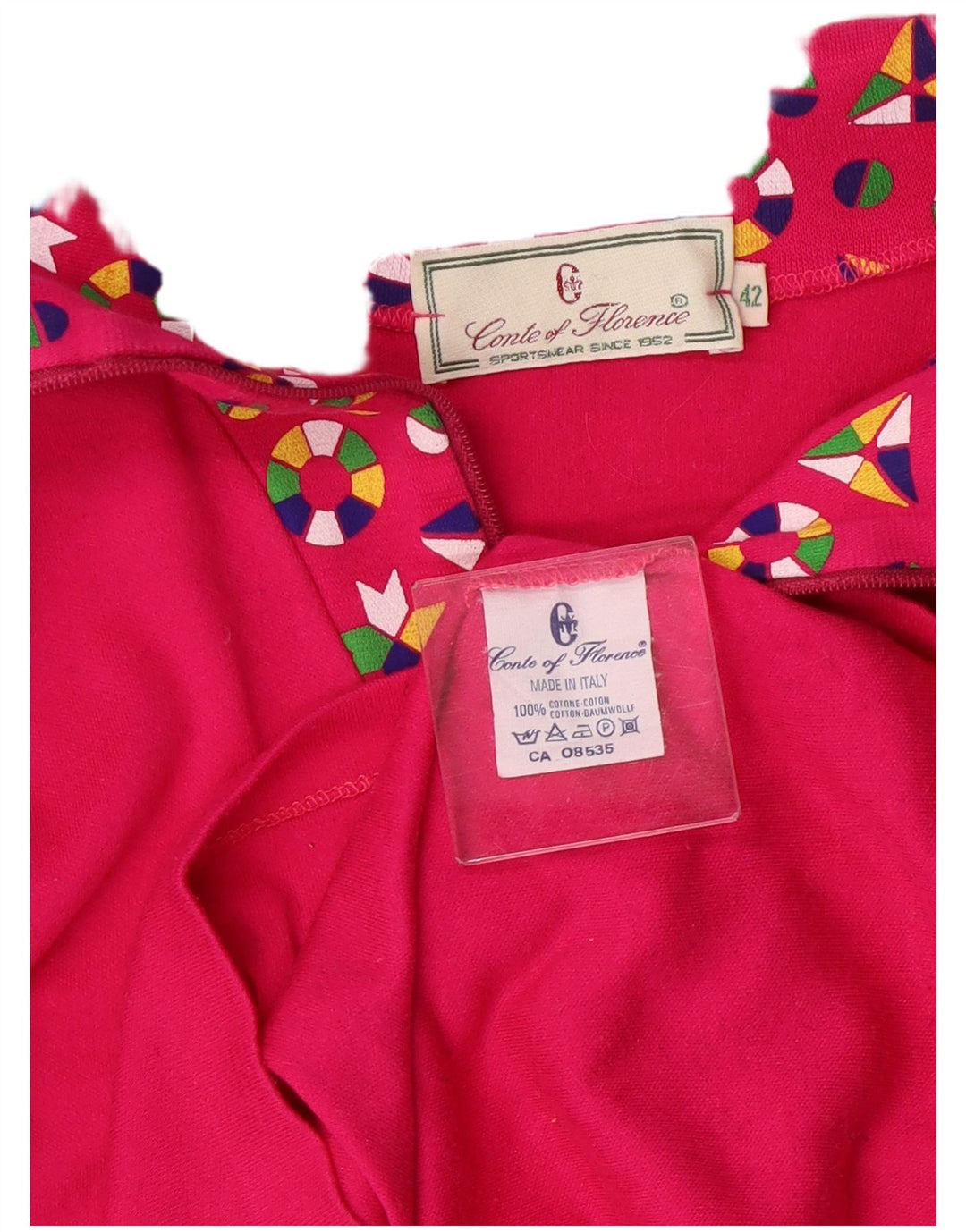 Top feminino Conte of Florence manga comprida IT 42 algodão rosa médio
