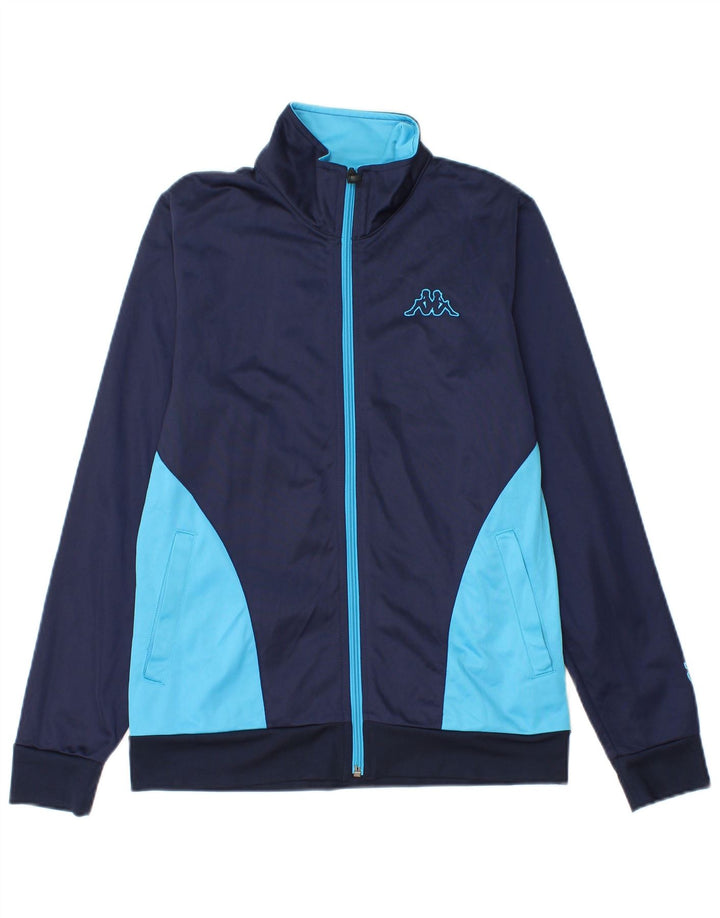Kappa Womens Tracksuit Top Jacket UK 12 Médio Azul Marinho Colorblock