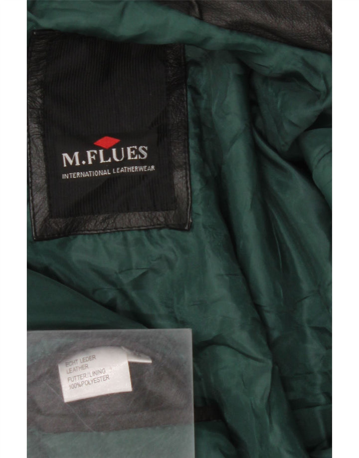 M. FLUES Mens Leather Jacket IT 52 XL Black Leather