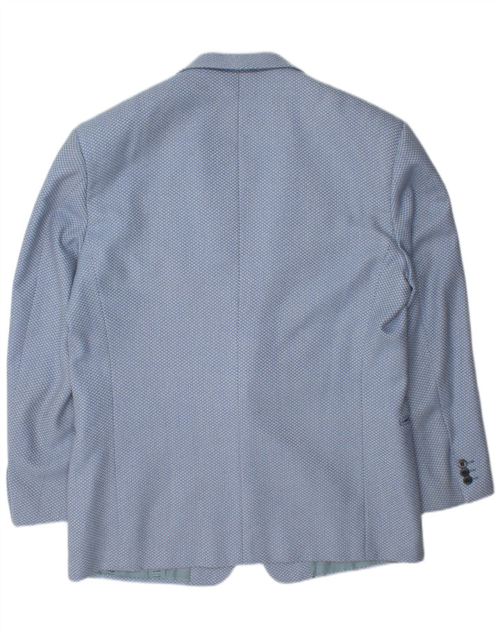 Jaqueta blazer masculina Pal Zileri com 2 botões IT 54 2XL lã geométrica azul