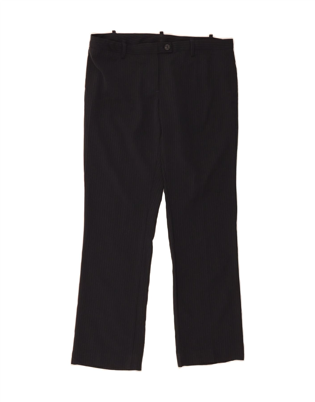 BENETTON Womens Straight Suit Trousers W34 L30 Black Pinstripe Vintage Benetton and Second-Hand Benetton from Messina Hembry 