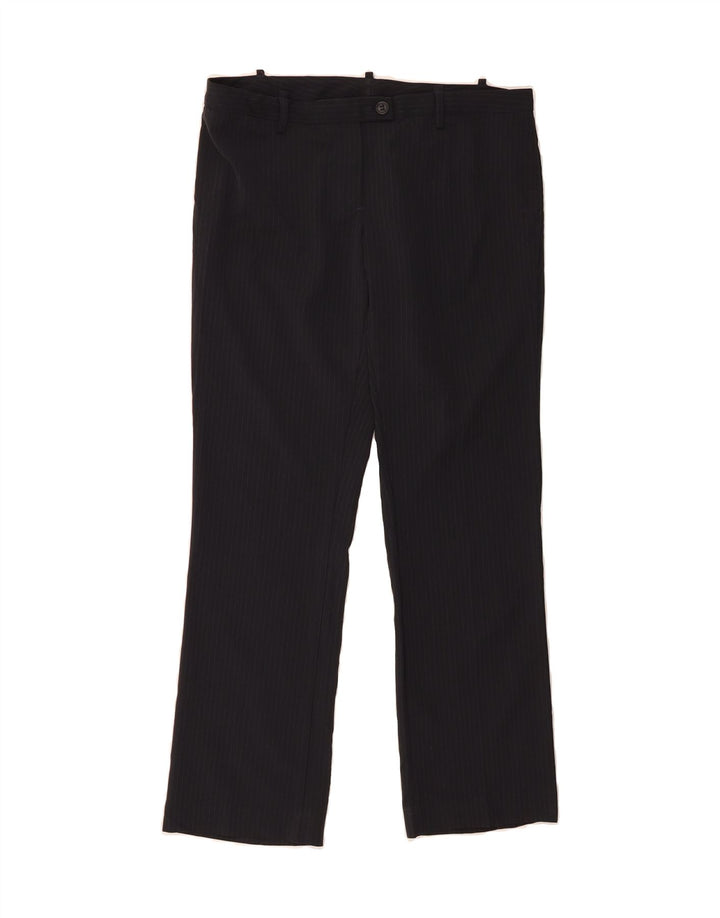 BENETTON Womens Straight Suit Trousers W34 L30 Black Pinstripe Vintage Benetton and Second-Hand Benetton from Messina Hembry 