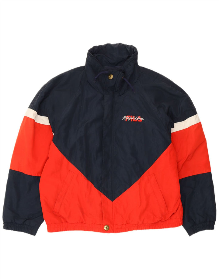 Jaqueta masculina FILA Magic Line acolchoada UK 42 XL azul marinho colorblock