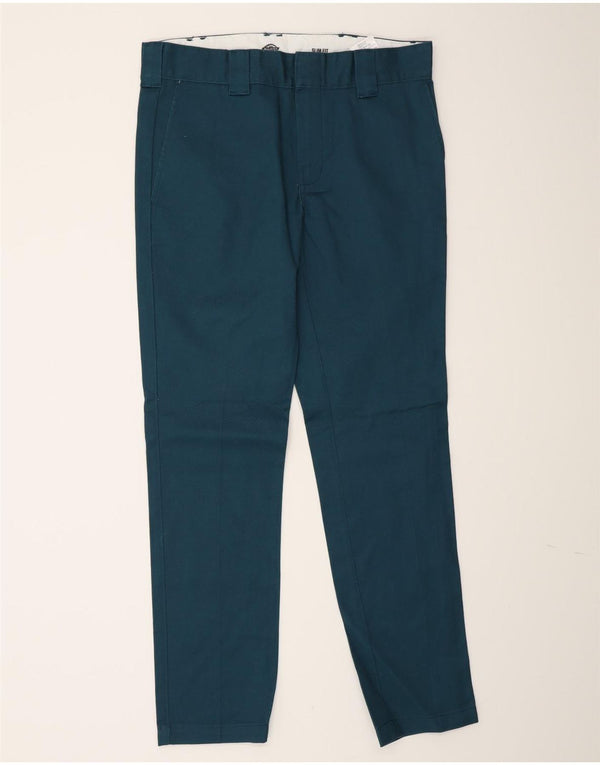 Calças Dickies masculinas Slim Fit Chino W32 L32 Azul Poliéster