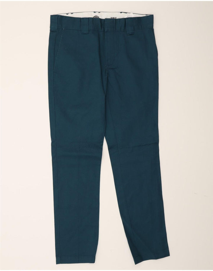 Calças Dickies masculinas Slim Fit Chino W32 L32 Azul Poliéster