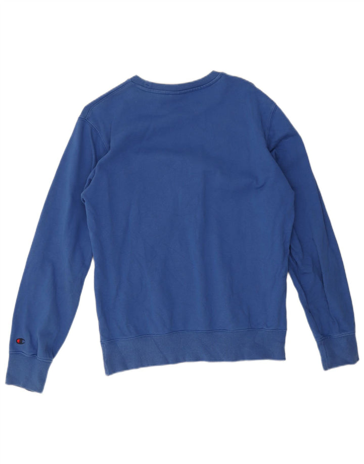 Champion moletom gráfico masculino jumper médio azul