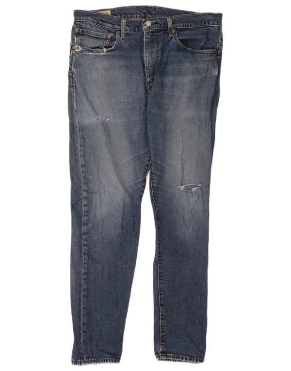 Calça jeans masculina Levi's 512 Distressed Slim Tapered W34 L32 Azul Algodão