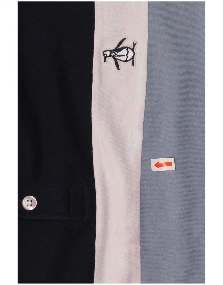 Camisa polo masculina PENGUIN XL algodão listrado azul marinho