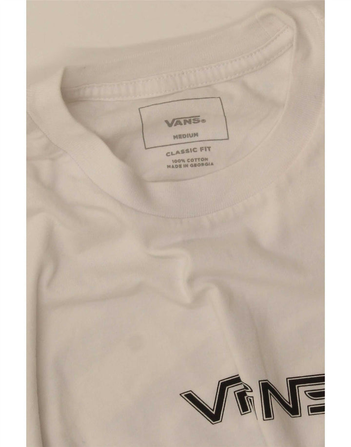 Vans Masculino Classic Fit Graphic Top Manga Longa Médio Algodão Branco