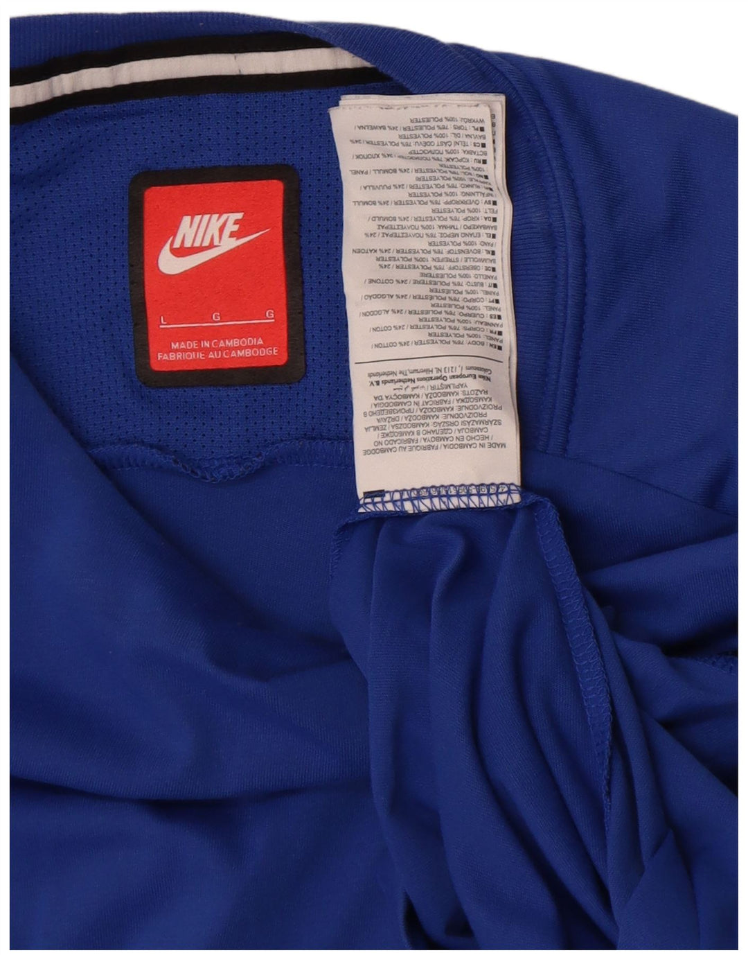 Camiseta masculina Nike grande azul colorblock poliéster