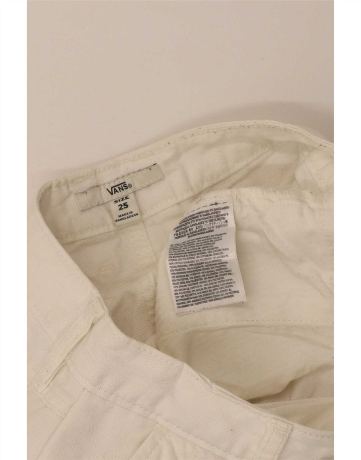 Calça cargo reta feminina Vans W25 L27 algodão branco