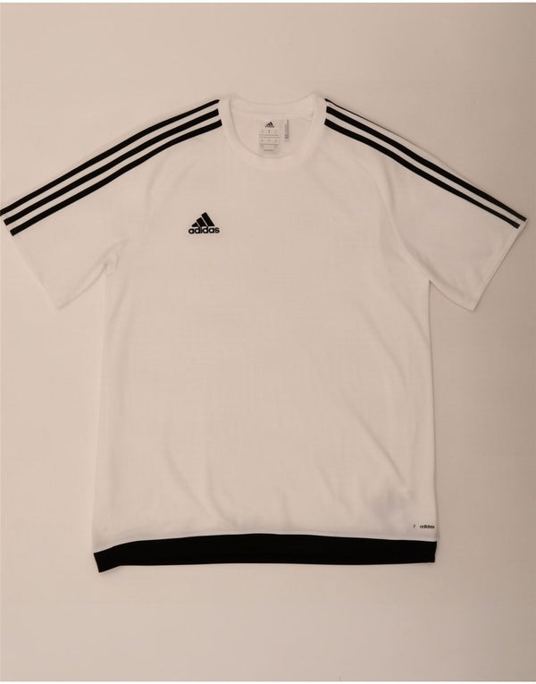 Adidas Mens Climalite Camiseta Top XL Branco Colourblock Poliéster
