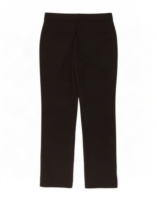 Zara Calça feminina reta de terno médio W28 L30 poliéster preto