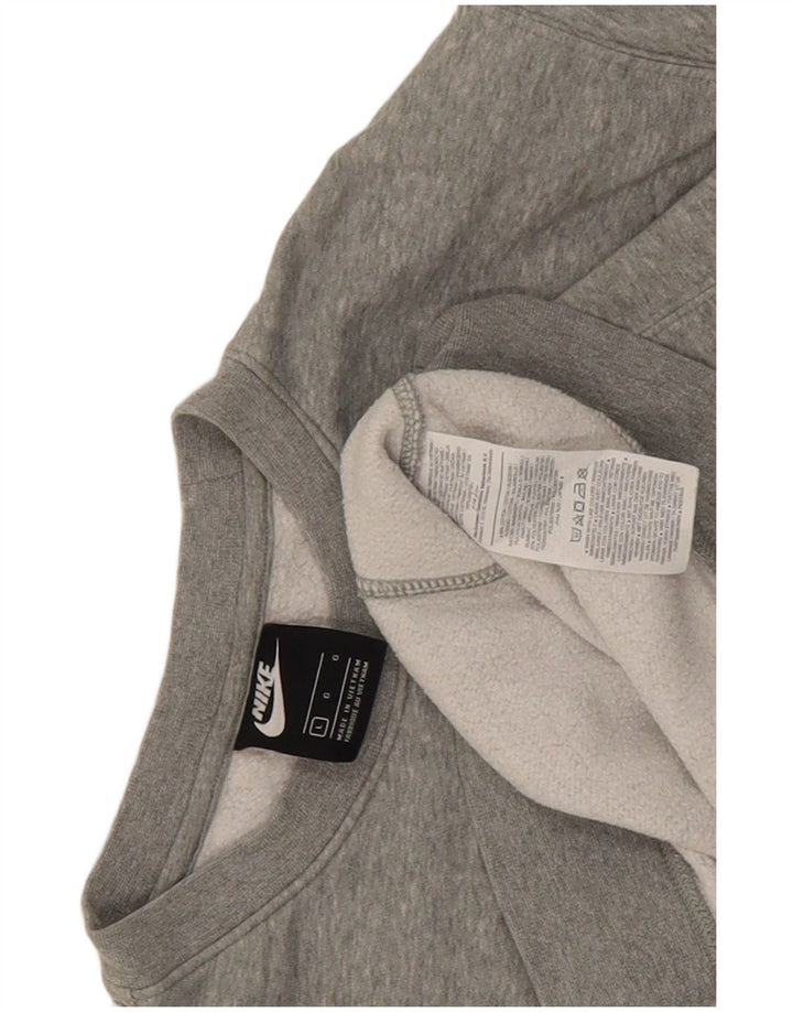 Moletom masculino Nike Jumper grande algodão manchado cinza