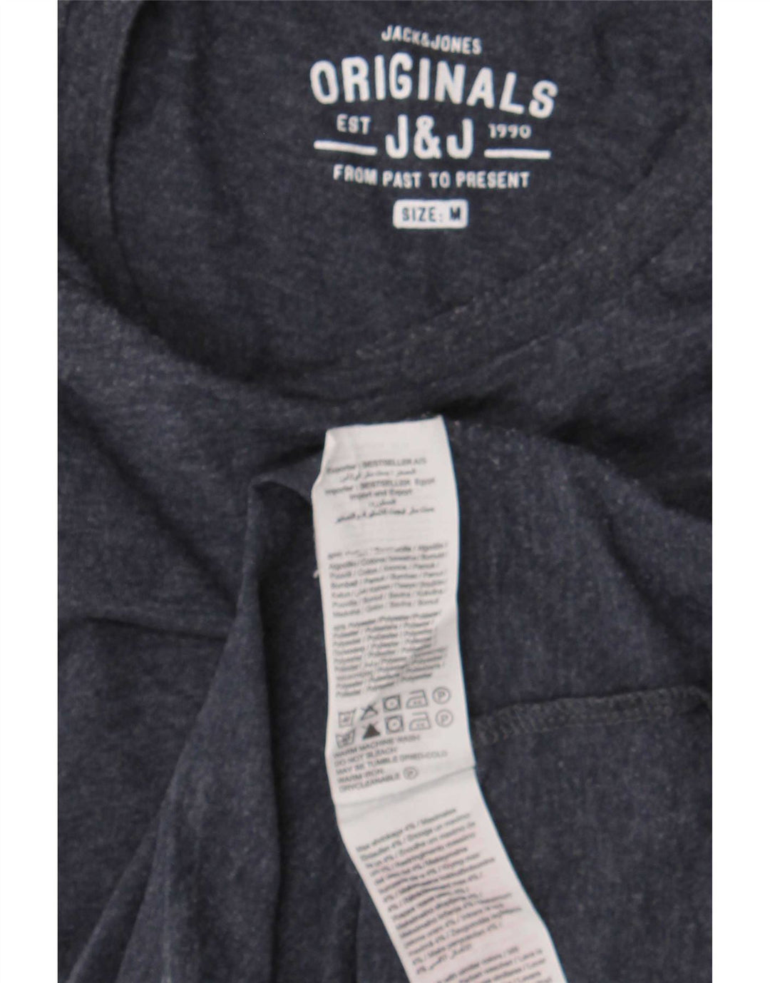 Camiseta masculina Jack & Jones Top médio algodão azul marinho