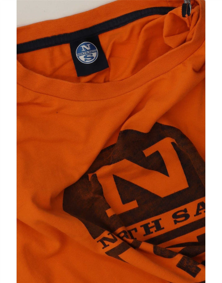 Camiseta masculina North Sails com estampa gráfica laranja médio