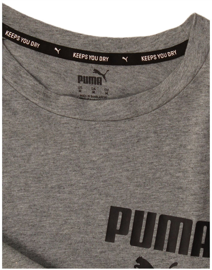 Camiseta masculina Puma Graphic Top cinza médio manchado