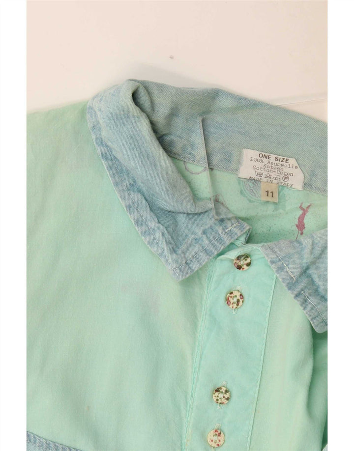 Camisa pulôver masculina Chewan com estampa gráfica tamanho único bloco colorido turquesa