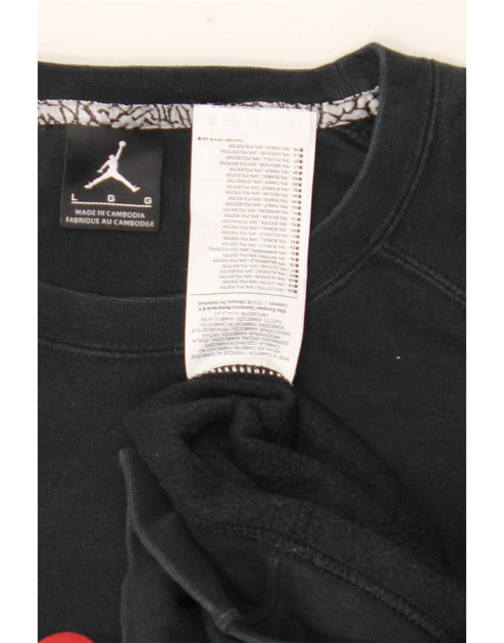 Jordan moletom gráfico masculino jumper grande algodão preto