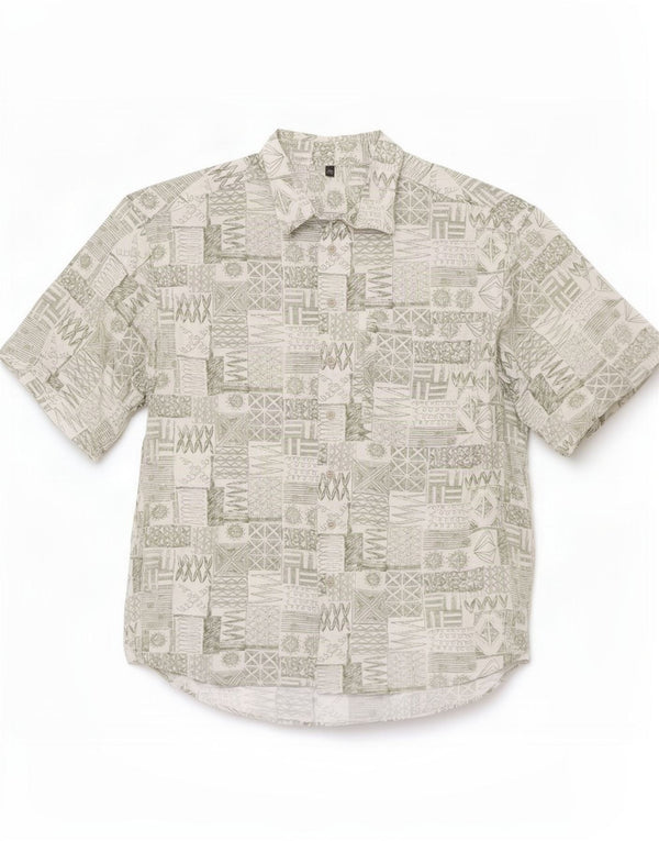 Camisa masculina de manga curta Club D'Amingo tamanho 41/42 patchwork verde grande