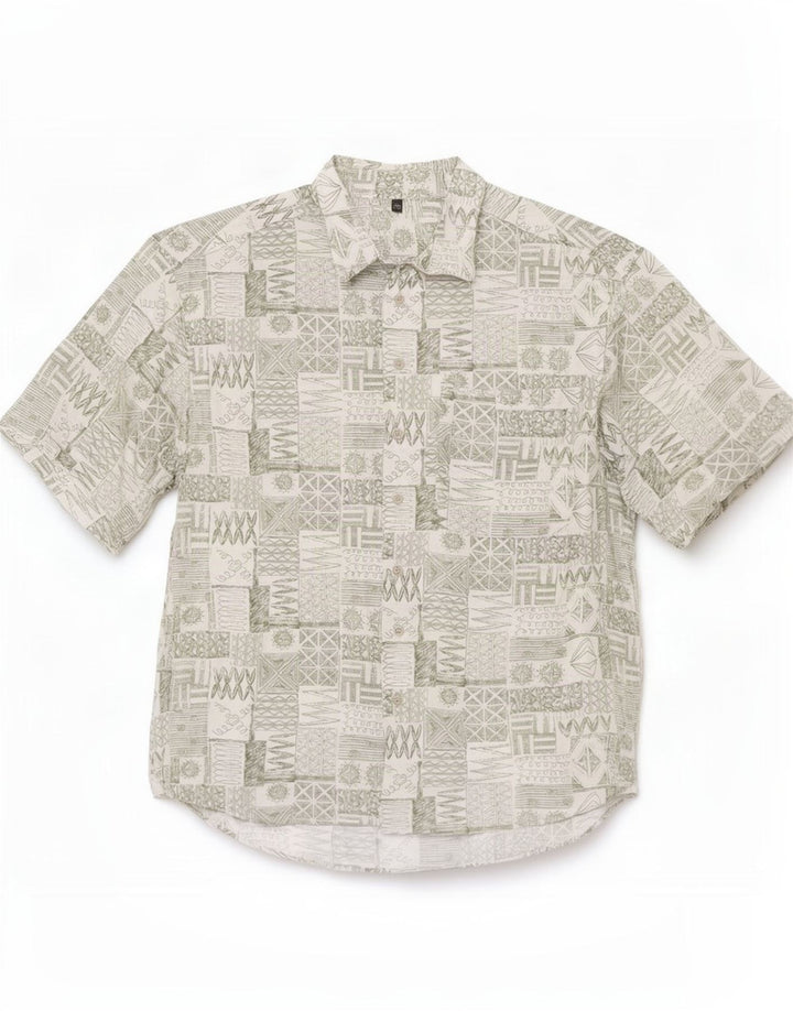 Camisa masculina de manga curta Club D'Amingo tamanho 41/42 patchwork verde grande