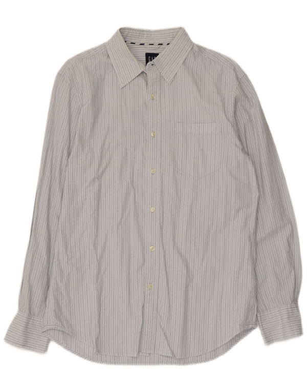 Camisa masculina Gap de algodão listrado azul médio