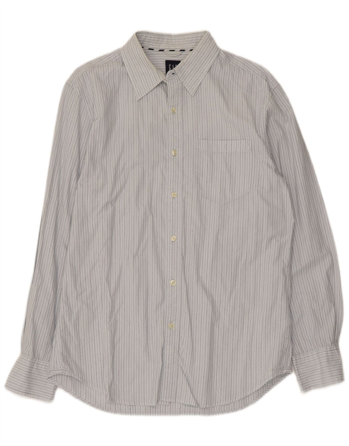 Camisa masculina Gap de algodão listrado azul médio