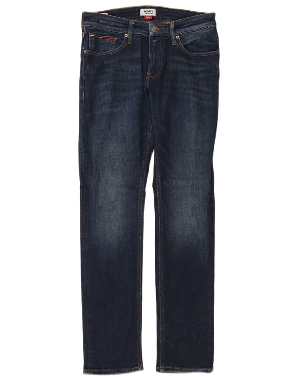 Tommy Hilfiger Masculino Slim Jeans W32 L32 Azul Marinho Algodão