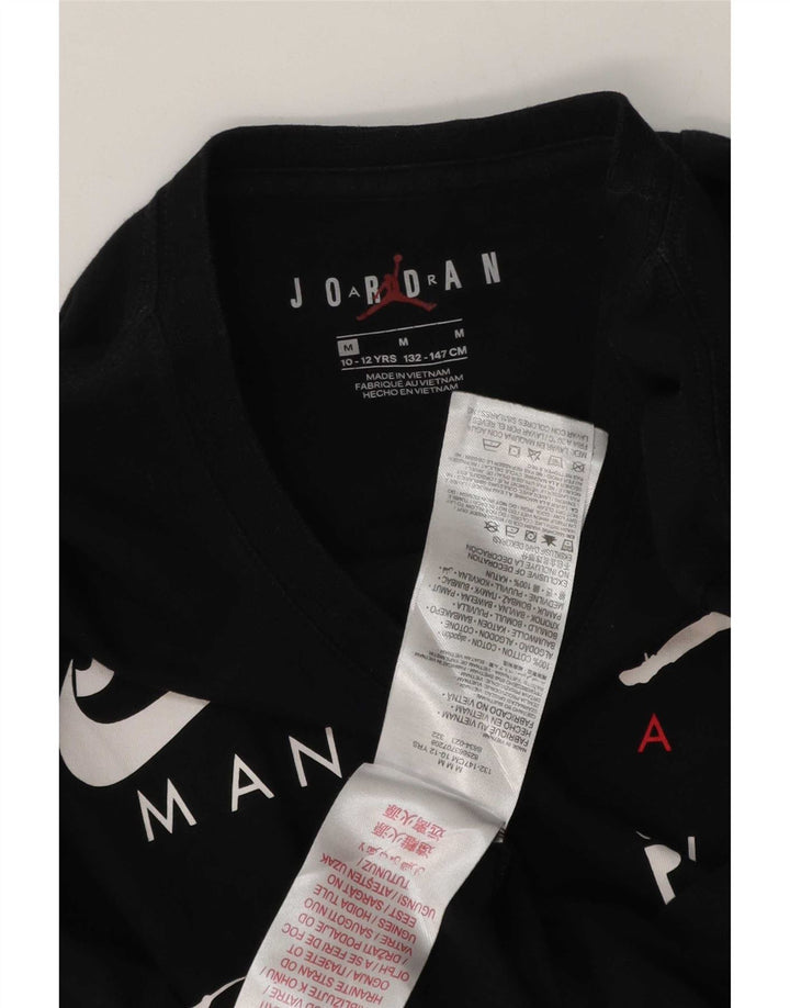 Top gráfico Jordan Boys manga comprida 10-11 anos médio preto algodão