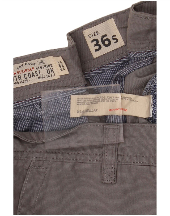 Calça chino reta masculina FAT FACE W36 L31 algodão cinza