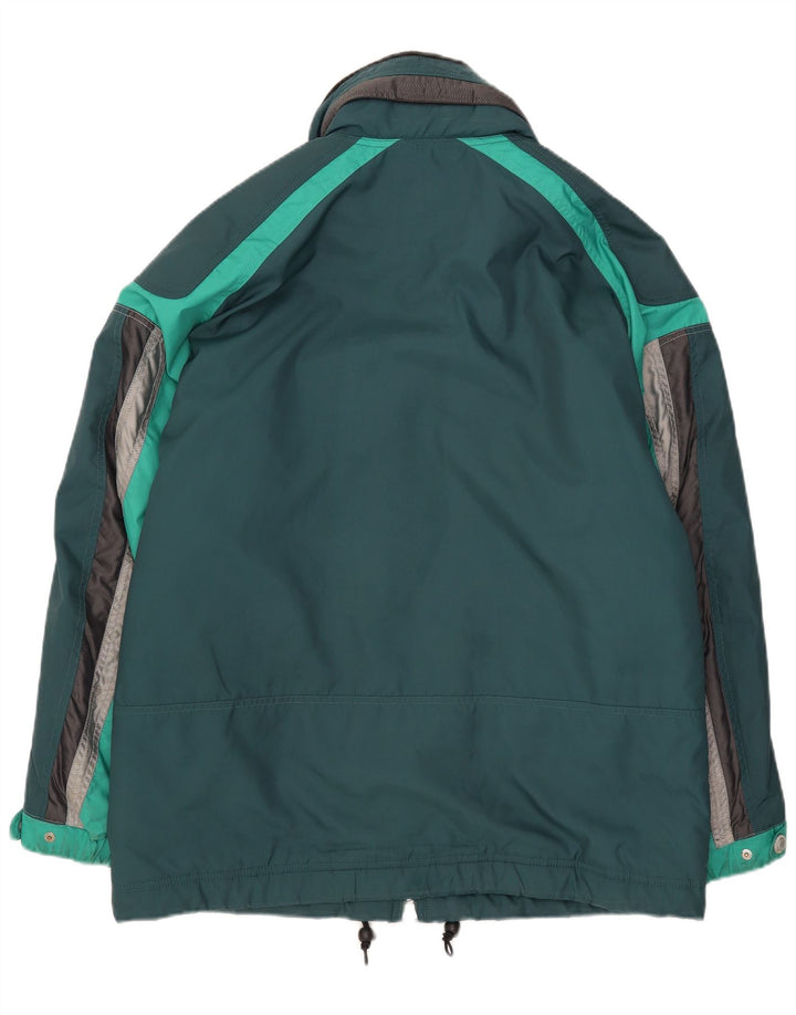 Jaqueta corta-vento masculina Ellesse com capuz Reino Unido 38 bloco colorido verde médio