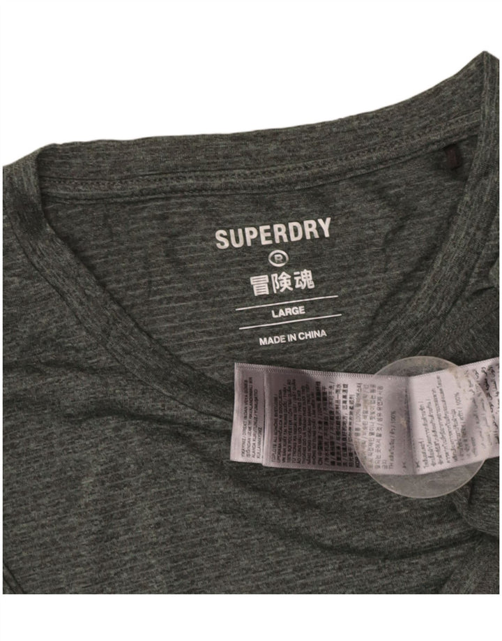 Camiseta masculina SUPERDRY grande poliéster cinza