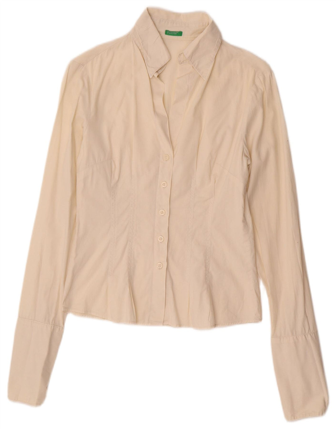 Camisa formal feminina Benetton UK 6 XS algodão branco