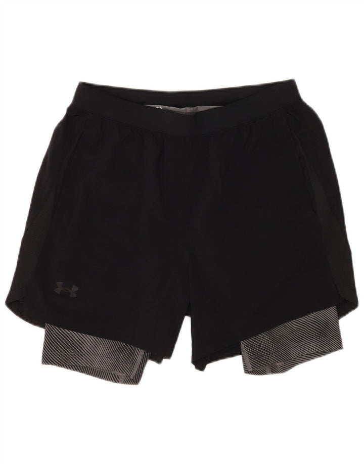Shorts esportivos gráficos masculinos Under Armour grandes pretos