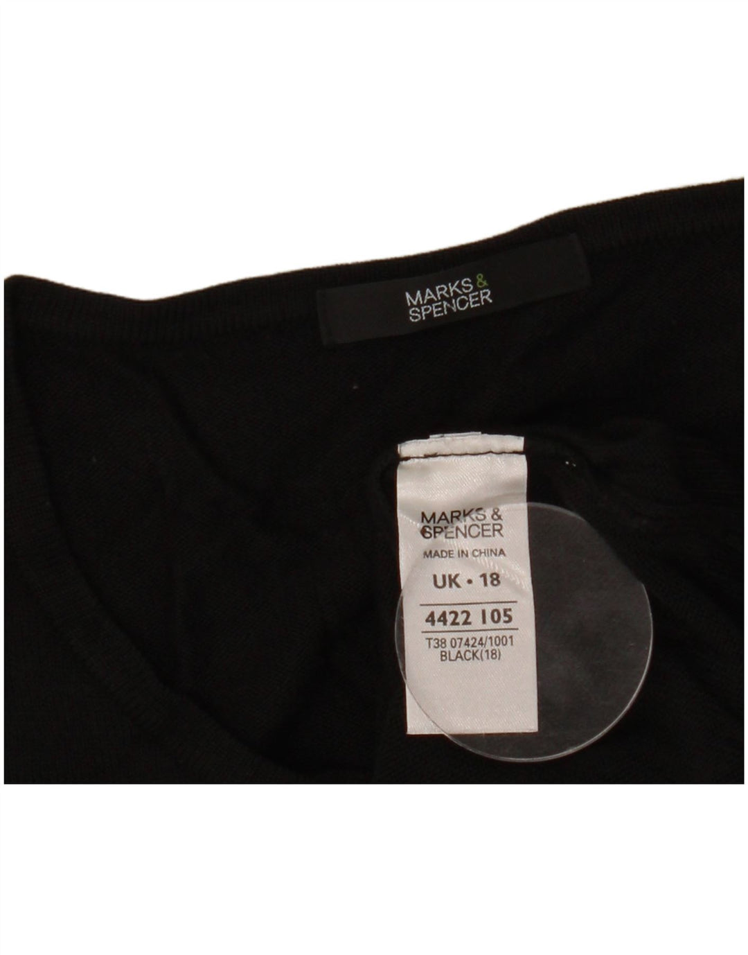 MARKS & SPENCER Suéter feminino oversized com gola redonda Reino Unido 18 XL preto