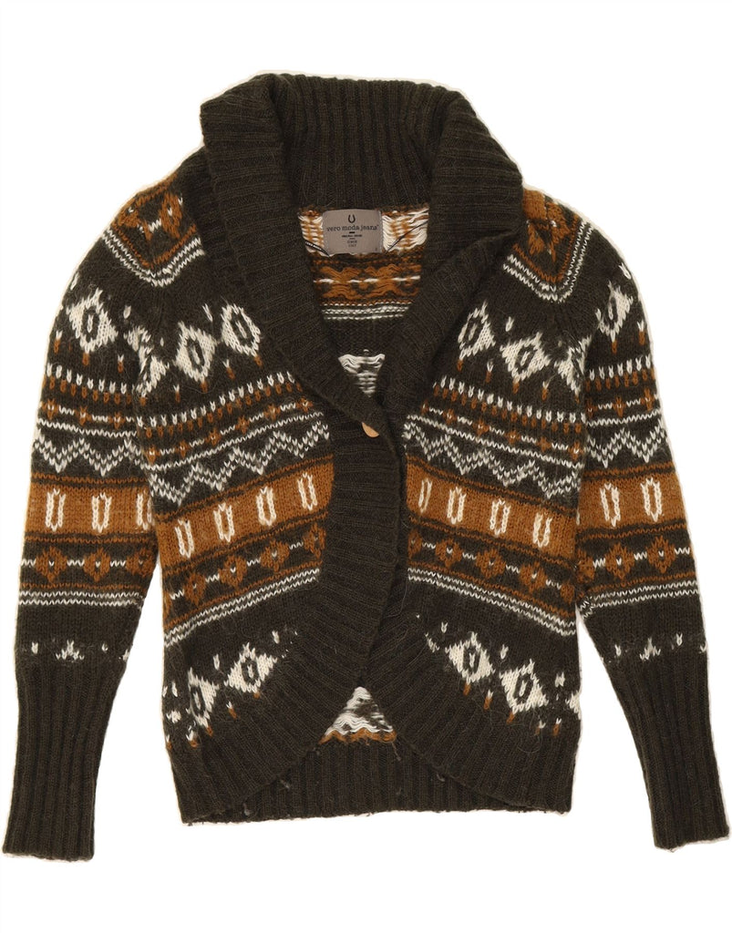 VERO MODA Womens Cardigan Sweater UK 10 Small Grey Fair Isle Vintage Vero Moda and Second-Hand Vero Moda from Messina Hembry 