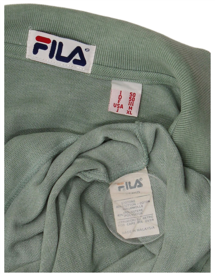 Camisa polo masculina Fila médio algodão verde