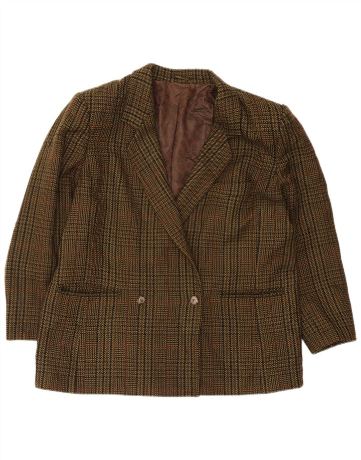 Jaqueta blazer feminina Marina Rinaldi tamanho 25 grande cáqui houndstooth