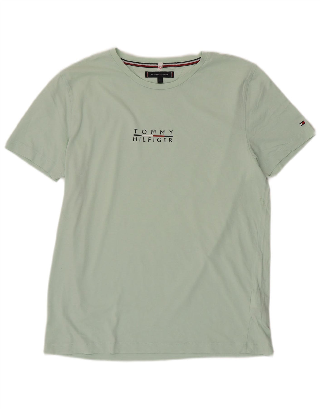 Camiseta feminina TOMMY HILFIGER com estampa gráfica Reino Unido 16 grande algodão verde