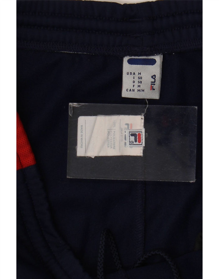 Calça de treino masculina Fila médio azul marinho colorblock poliéster