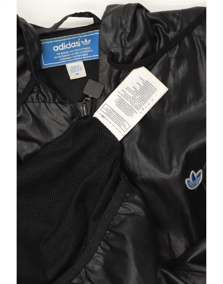 Adidas Mens Hooded Rain Jacket UK 38 Médio Preto Poliéster