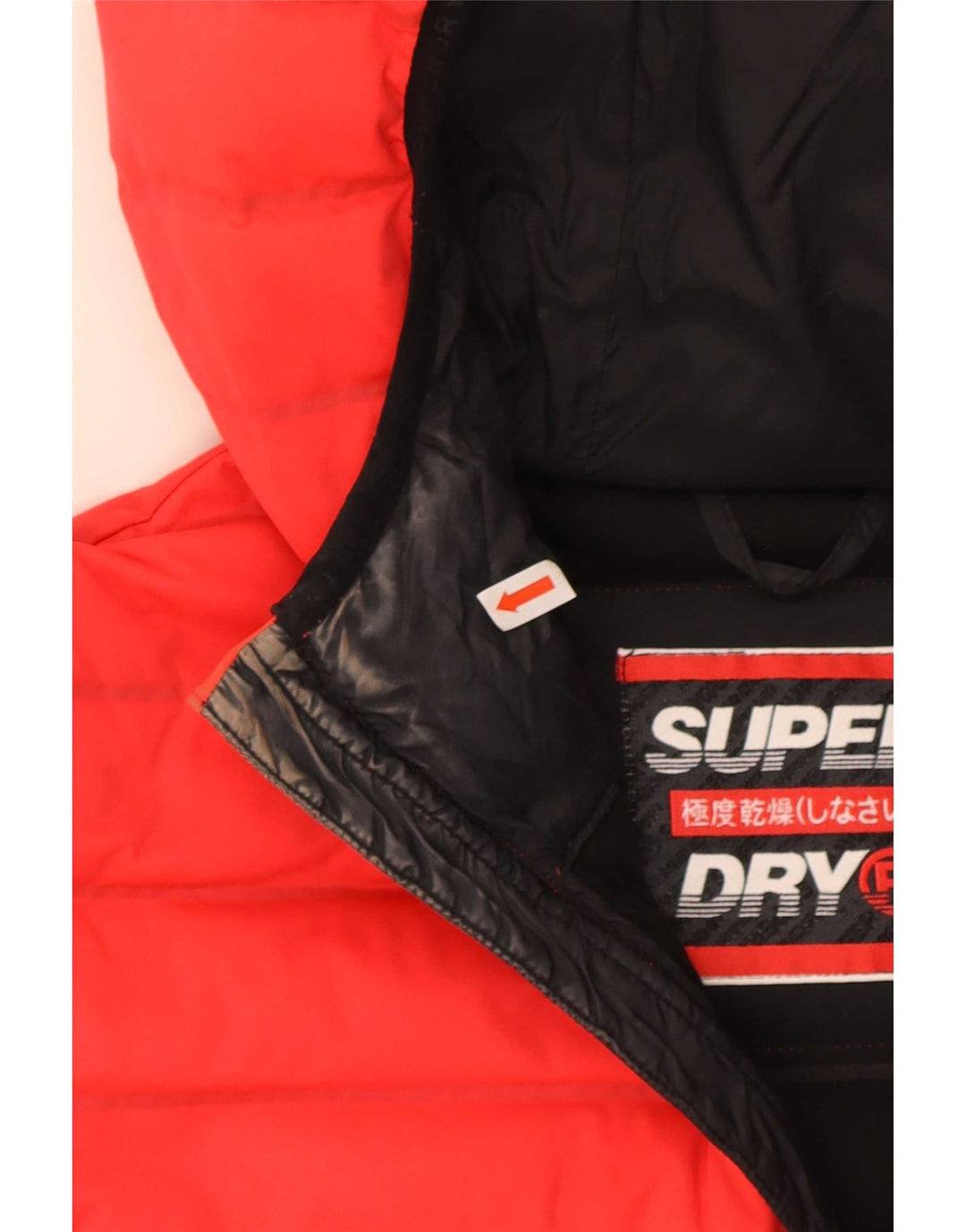 Jaqueta acolchoada com capuz feminina Superdry UK 10 poliéster vermelho pequeno