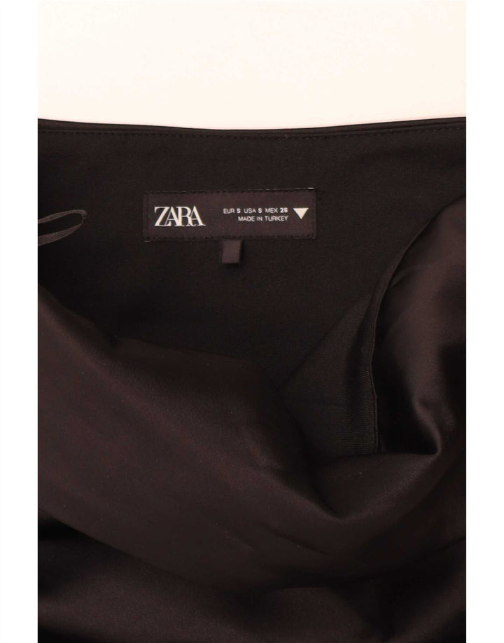 Zara Womens Crop Strapless Top UK 10 Pequeno Poliéster Preto