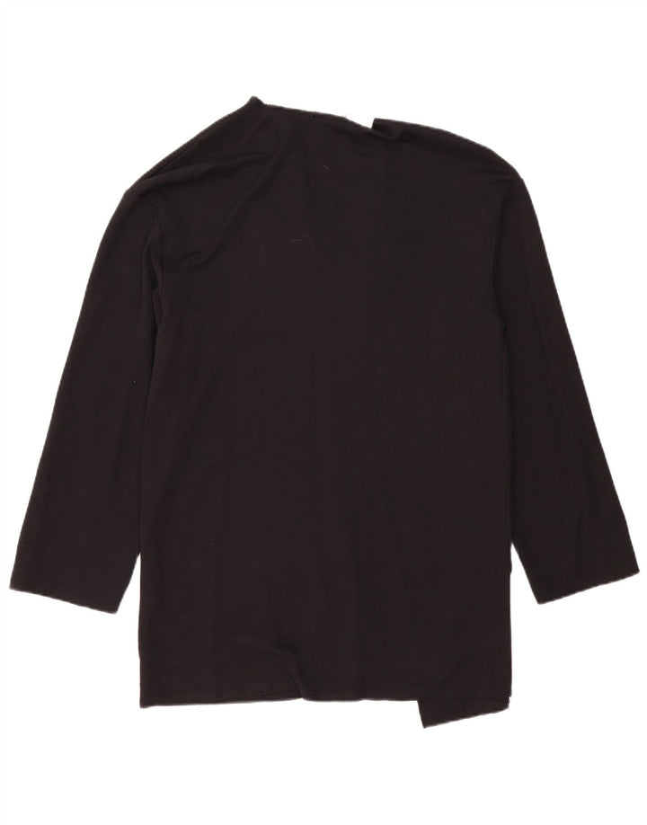 Zara Womens Longline Oversized Cardigan Top Reino Unido 10 Pequeno Algodão Preto