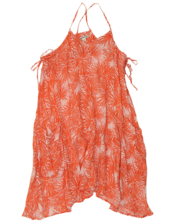 Vestido feminino assimétrico com frente única da Whistles UK 12 médio laranja floral