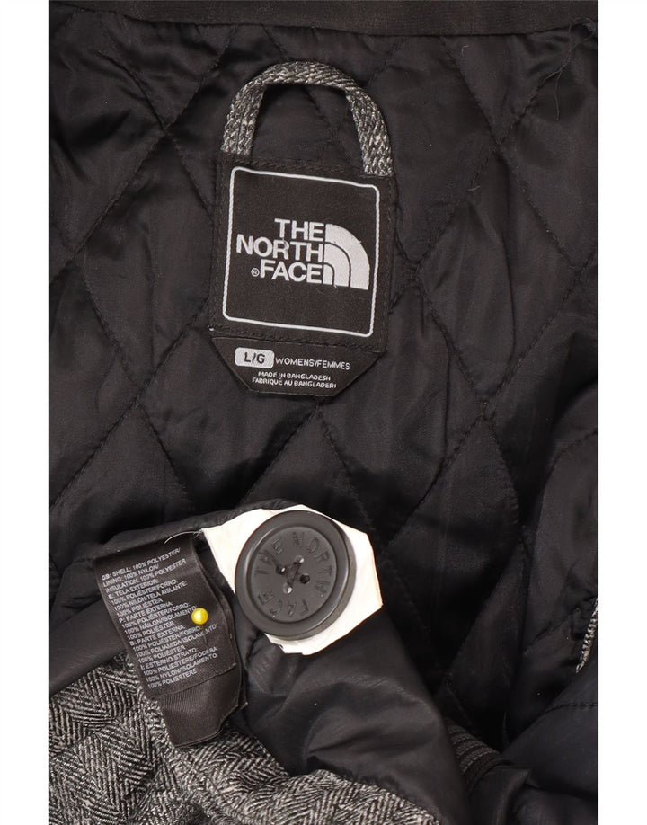 Jaqueta bomber feminina com capuz The North Face UK 16 grande espinha de peixe cinza
