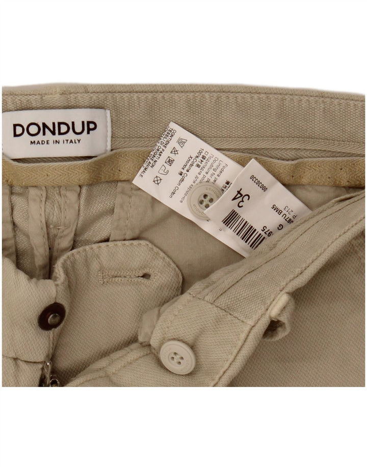 Calça Chino Masculina Dondup Slim W34 L33 Bege Modal