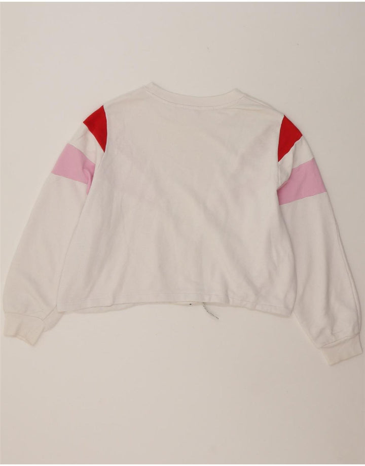 LEVI'S Womens Oversized Crop Sweatshirt Jumper UK 16 Large White Vintage Levi's and Second-Hand Levi's from Messina Hembry 